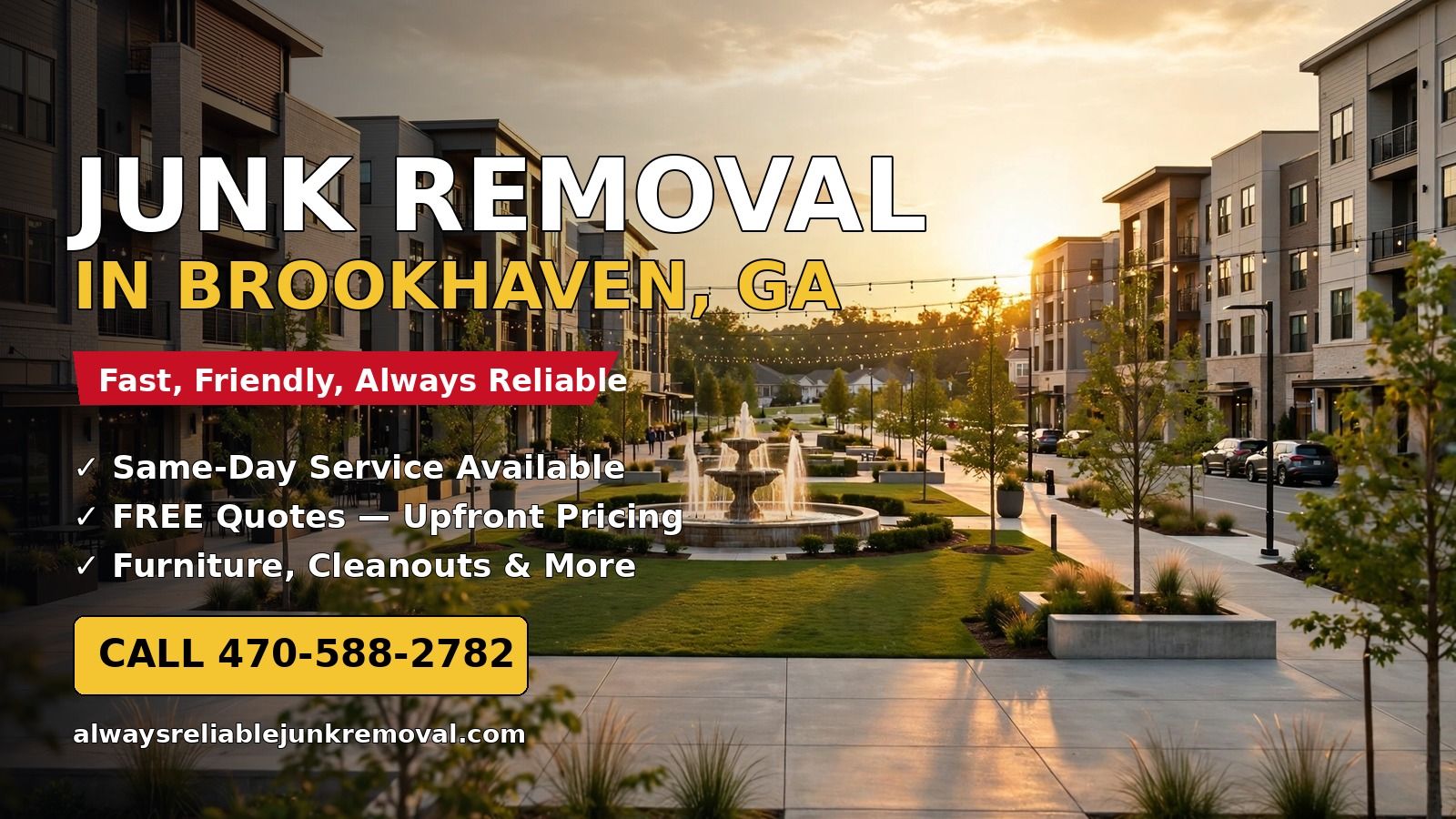Junk removal in Brookhaven, Georgia — Town Brookhaven and Blackburn Park