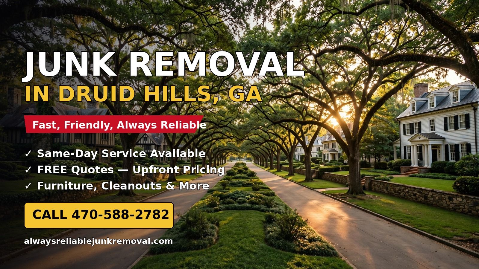 Junk removal in Druid Hills, Georgia — historic Druid Hills near Emory University