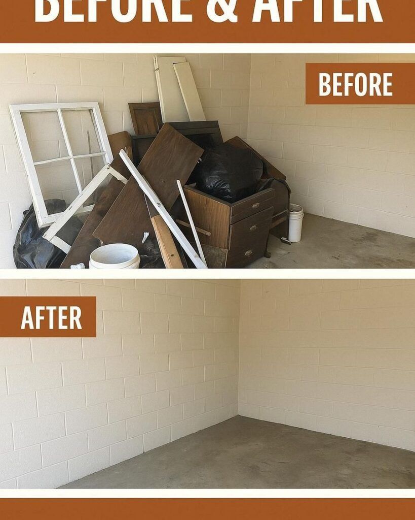 Garage cleanout before and after in Decatur, Georgia