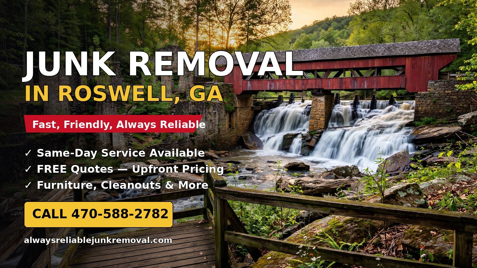 Junk removal in Roswell, Georgia — Old Mill Park and Canton Street
